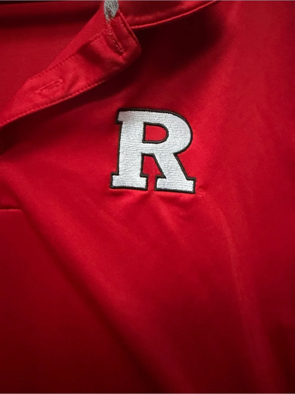 adidas Red Short-Sleeve Polo with 'R' Chest Patch